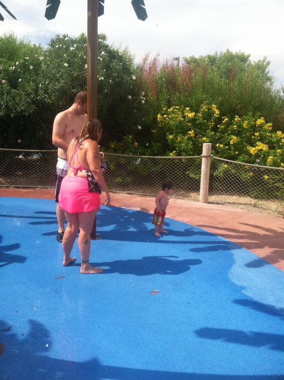 Connie with her son and bubys at wet n wild